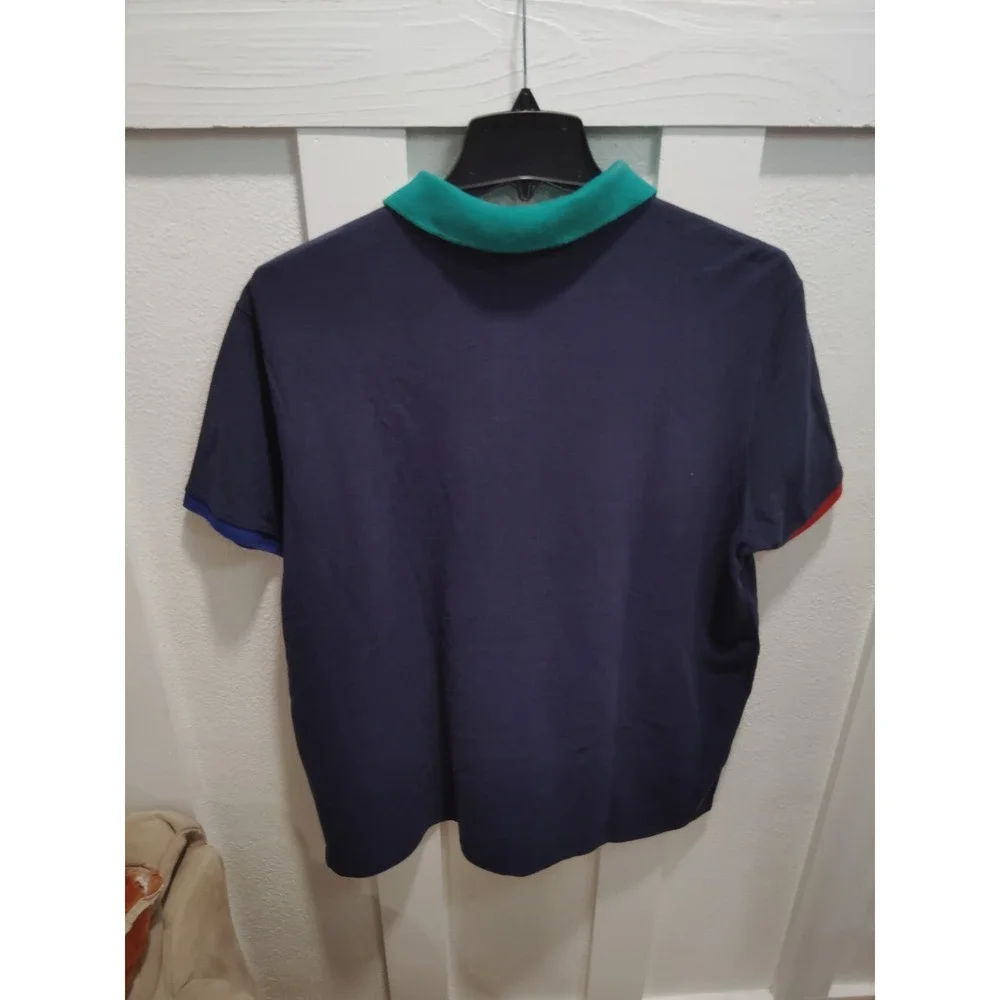Ralph Lauren Polo Rugby Shirt Mens XL Tall Navy Custom Fit Crest Gold Big Pony